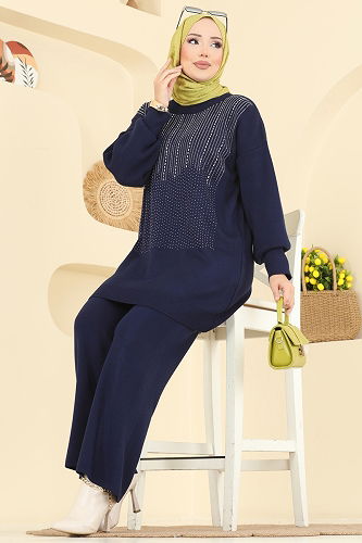 moda selvim طقم كحلي 1109MT581 - Thumbnail