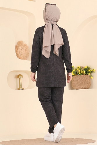 moda selvim طقم أسود 110NZRK1200 - Thumbnail