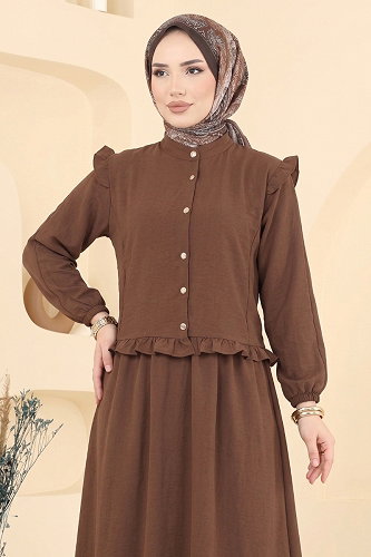 moda selvim طقم بني 113NZRK1200 - Thumbnail