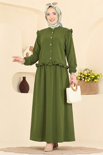 moda selvim طقم أخضر 113NZRK1200 - Thumbnail