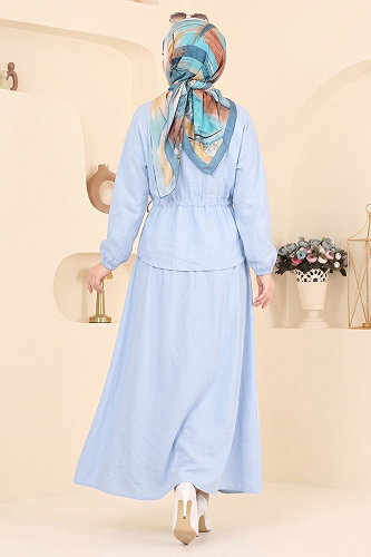 moda selvim طقم أزرق فاتح 114NZRK1200 - Thumbnail