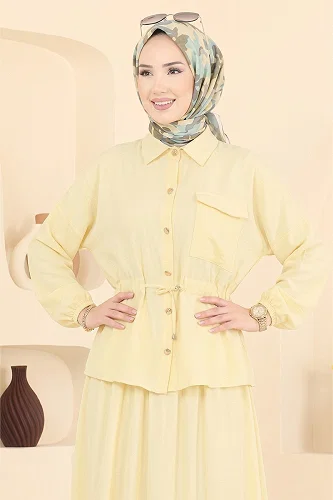 moda selvim Combined 114NZRK1200 Light Lemon Yellow - Thumbnail