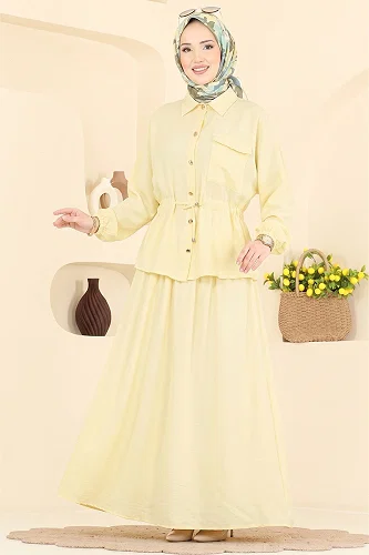 moda selvim Combined 114NZRK1200 Light Lemon Yellow - Thumbnail