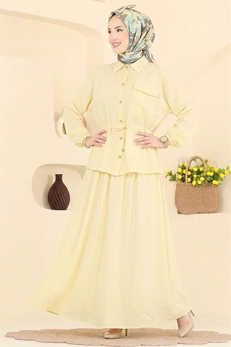 moda selvim Combined 114NZRK1200 Light Lemon Yellow - Thumbnail