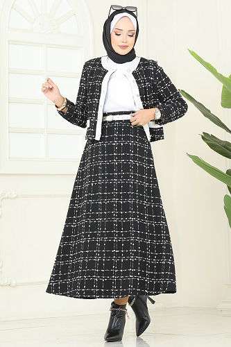 moda selvim طقم أسود 1180S324 - Thumbnail