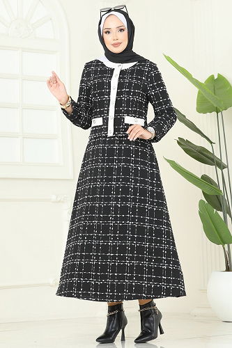 moda selvim طقم أسود 1180S324 - Thumbnail