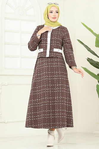 moda selvim طقم بني 1180S324 - Thumbnail