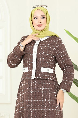 moda selvim طقم بني 1180S324 - Thumbnail