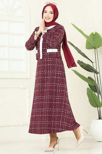 moda selvim Combined 1180S324 Burgundy - Thumbnail