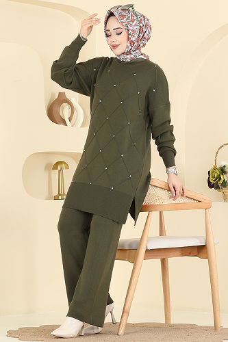 moda selvim طقم اخضر عفني 1209MT581 - Thumbnail