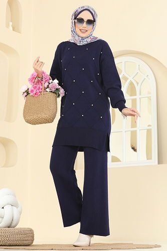 moda selvim طقم كحلي 1209MT581 - Thumbnail