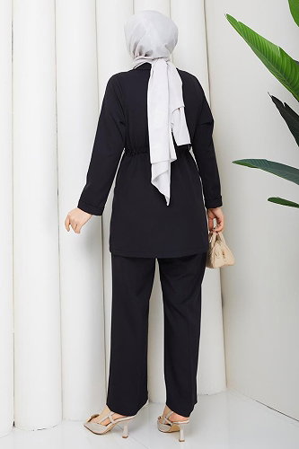 moda selvim طقم أسود 1233MP806 - Thumbnail