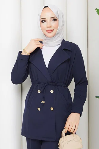 moda selvim طقم كحلي 1233MP806 - Thumbnail