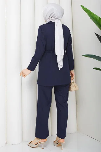 moda selvim طقم كحلي 1233MP806 - Thumbnail