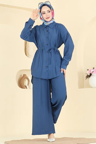 moda selvim طقم ازرق 123NZRK1200 - Thumbnail