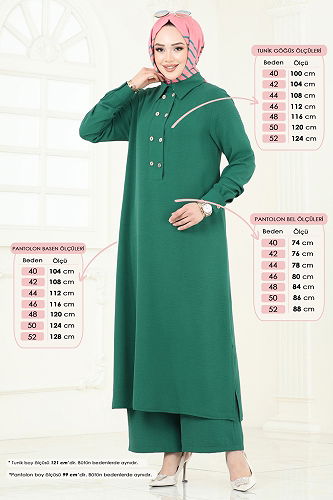 moda selvim طقم زيتي 1251BM387 - Thumbnail