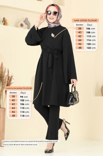 moda selvim طقم أسود 1252BM387 - Thumbnail