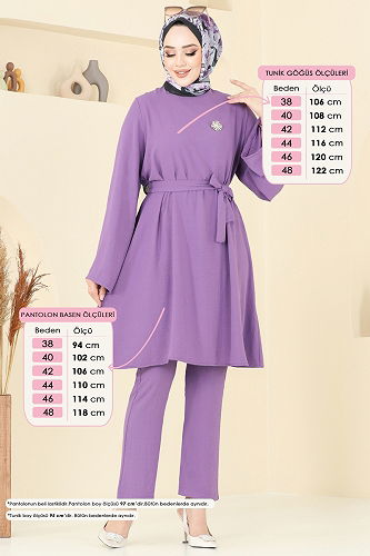 moda selvim Combined 1252BM387 Dark Lilac - Thumbnail