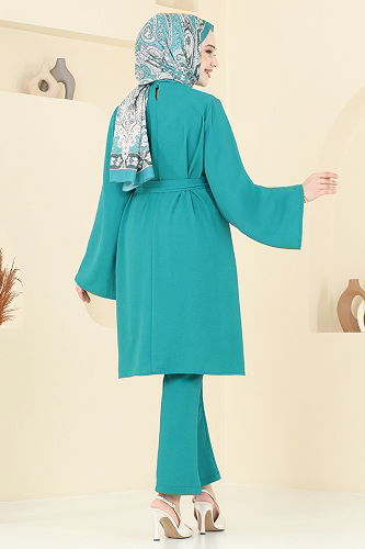 moda selvim طقم بترولي فاتح 1252BM387 - Thumbnail