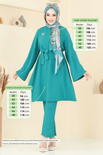 moda selvim طقم بترولي فاتح 1252BM387 - Thumbnail