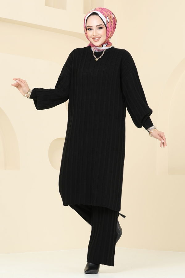 Modaselvim Hijab Combinations Combined 12571KL398 Black