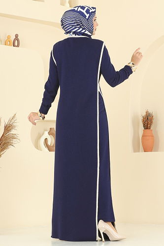 moda selvim طقم كحلي 12609KL398 - Thumbnail