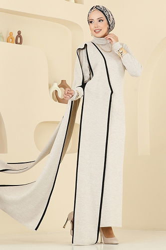 moda selvim طقم بيج 12609KL398 - Thumbnail