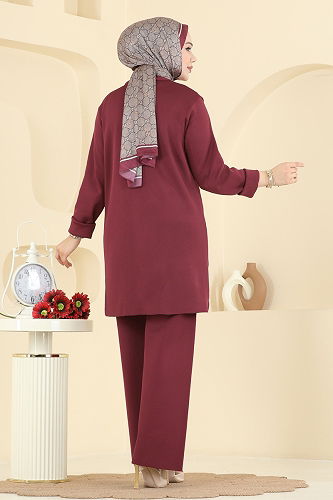 moda selvim Combined 12611KL398 Burgundy - Thumbnail