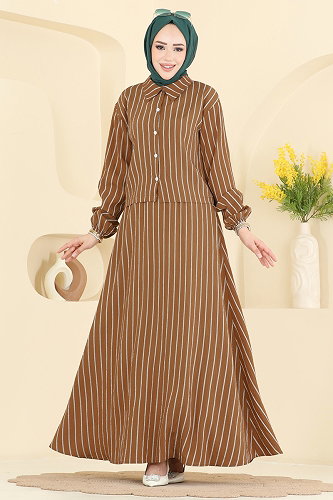 moda selvim طقم عسلي 126NZRK1200 - Thumbnail
