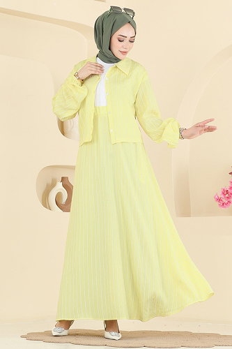 moda selvim طقم أصفر 126NZRK1200 - Thumbnail