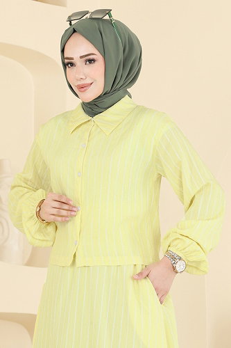 moda selvim طقم أصفر 126NZRK1200 - Thumbnail