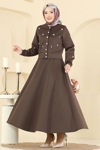 moda selvim طقم بني 1277ANT466 - Thumbnail