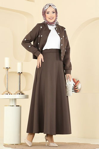 moda selvim طقم بني 1277ANT466 - Thumbnail