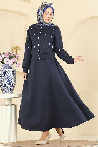 moda selvim طقم كحلي 1277ANT466 - Thumbnail