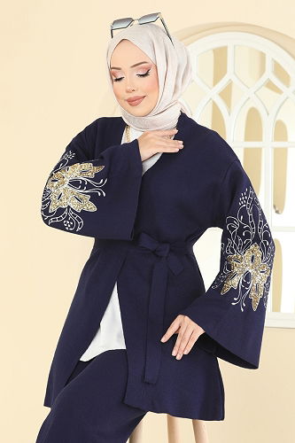 moda selvim طقم كحلي 1300MT581 - Thumbnail