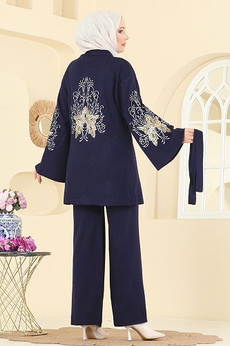 moda selvim طقم كحلي 1300MT581 - Thumbnail