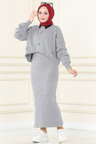 moda selvim Combined 1327MT581 Gray - Thumbnail