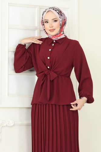 moda selvim Combined 1334MP806 Burgundy - Thumbnail