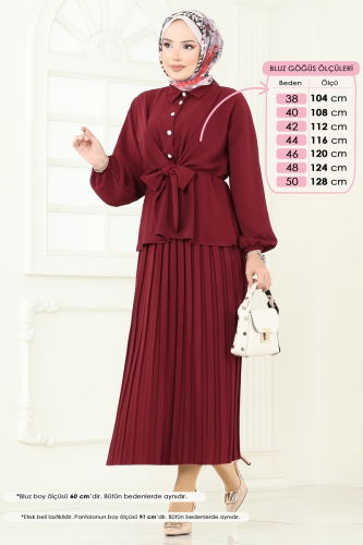 moda selvim Combined 1334MP806 Burgundy - Thumbnail