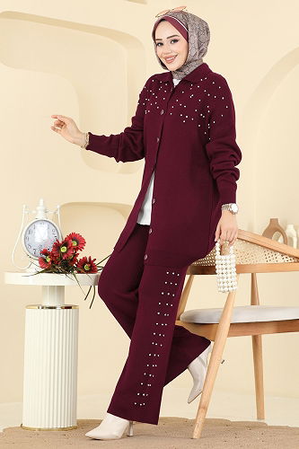 moda selvim Combined 1335MT581 Burgundy - Thumbnail