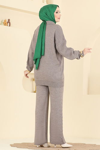 moda selvim طقم بيج غامق 1335MT581 - Thumbnail