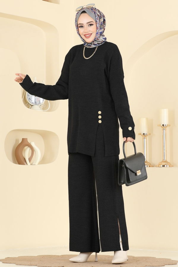 Modaselvim Hijab Combinations Combined 1336MT581 Black