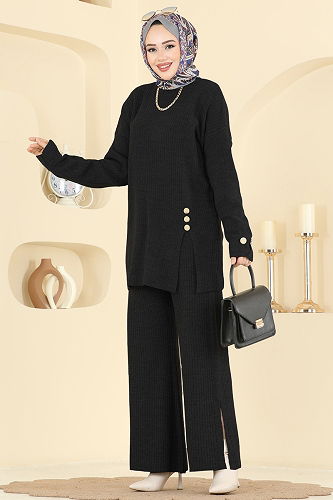 moda selvim طقم أسود 1336MT581 - Thumbnail