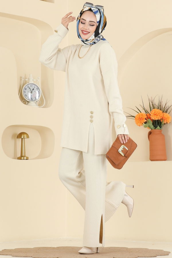 Modaselvim Hijab Combinations Combined 1336MT581 Stone