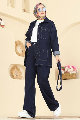 moda selvim Combined 1339ANT466 Dark Denim - Thumbnail