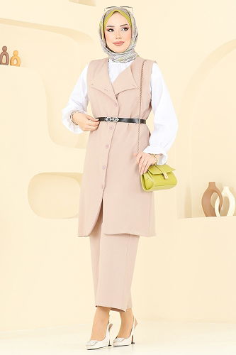 moda selvim طقم بيج 1349MP806 - Thumbnail