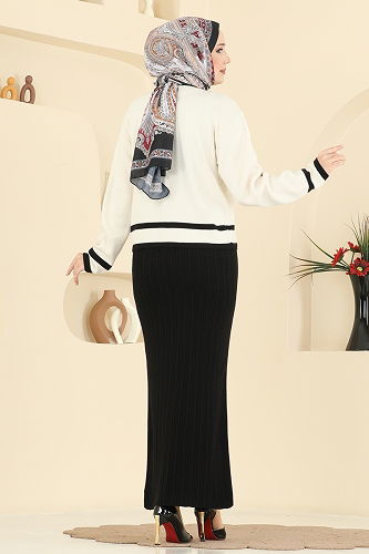 moda selvim طقم اسود سكري 1355MT581 - Thumbnail