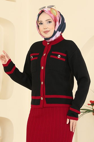 moda selvim Combined 1355MT581 Red & Black - Thumbnail