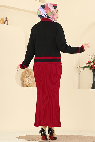 moda selvim Combined 1355MT581 Red & Black - Thumbnail
