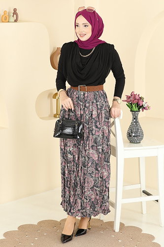 moda selvim طقم أسود 1377ANT466 - Thumbnail